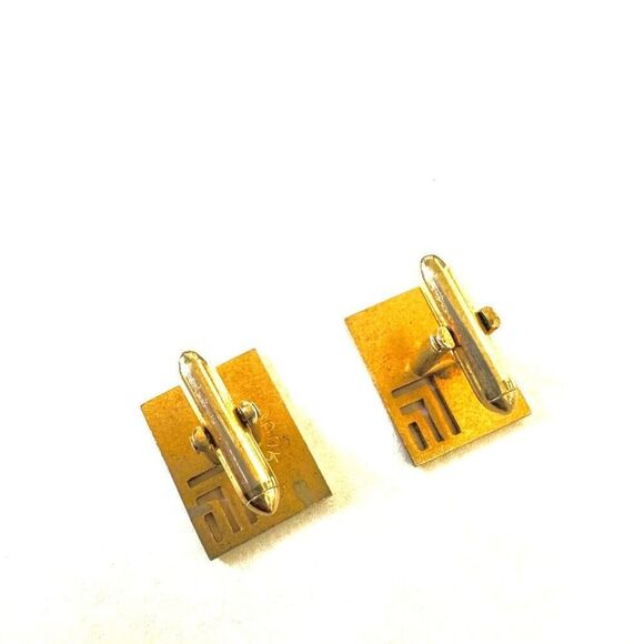 Vintage Swank Gold Tone rectangle  Cufflinks - Picture 4 of 6
